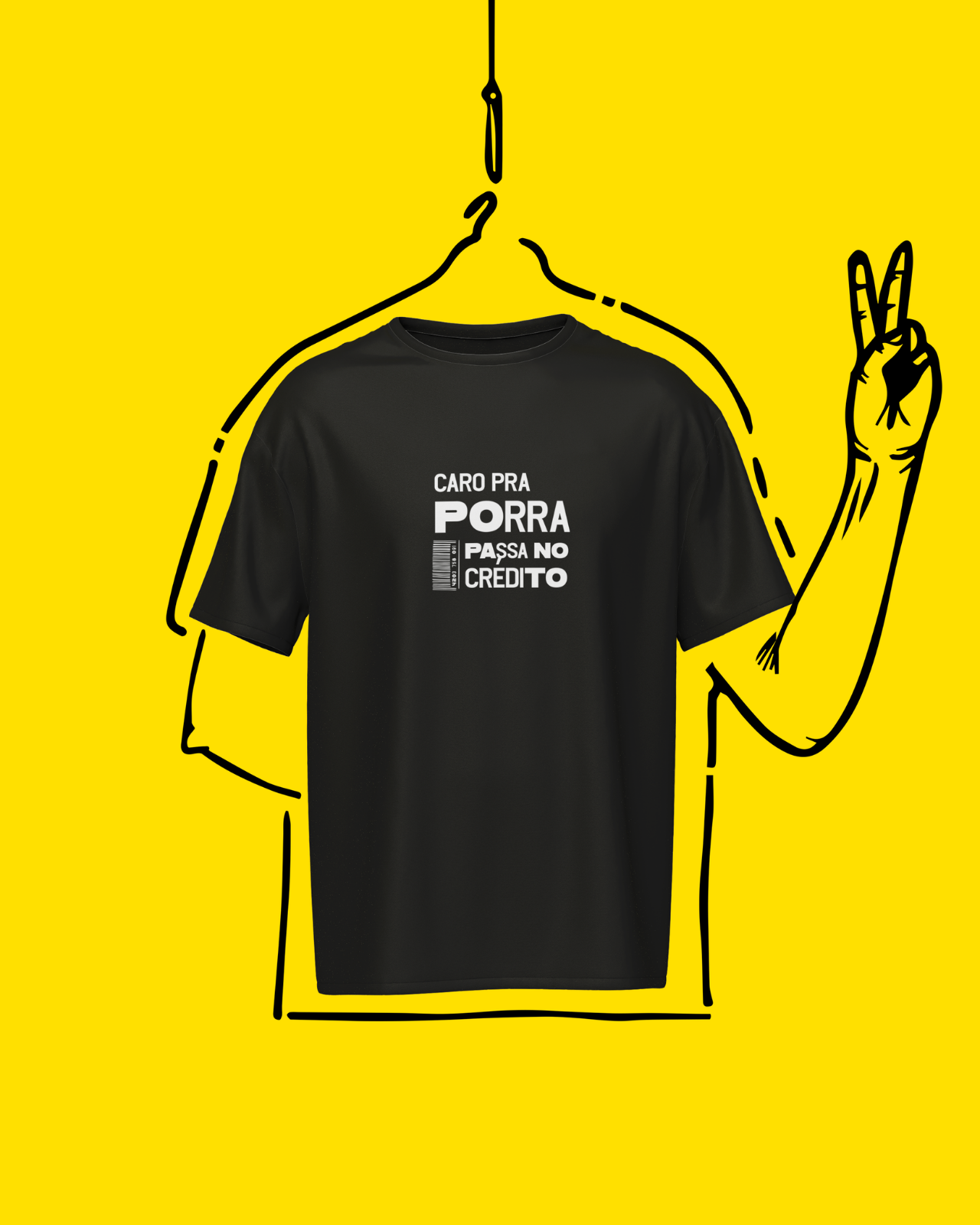 Camiseta Caro Pra Porra, Passa no Crédito – Camisa Estampada de Algodão de Alta Qualidade