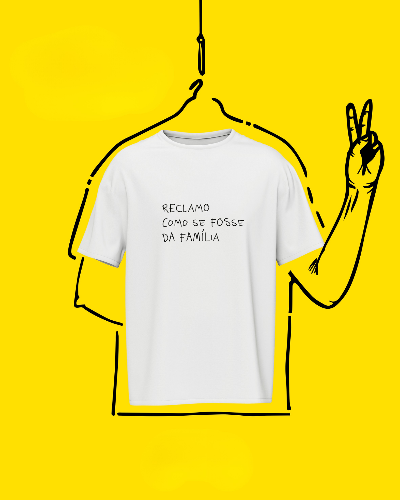 Camiseta Reclamo Como Se Fosse da Família – Camisa Estampada de Algodão de Alta Qualidade